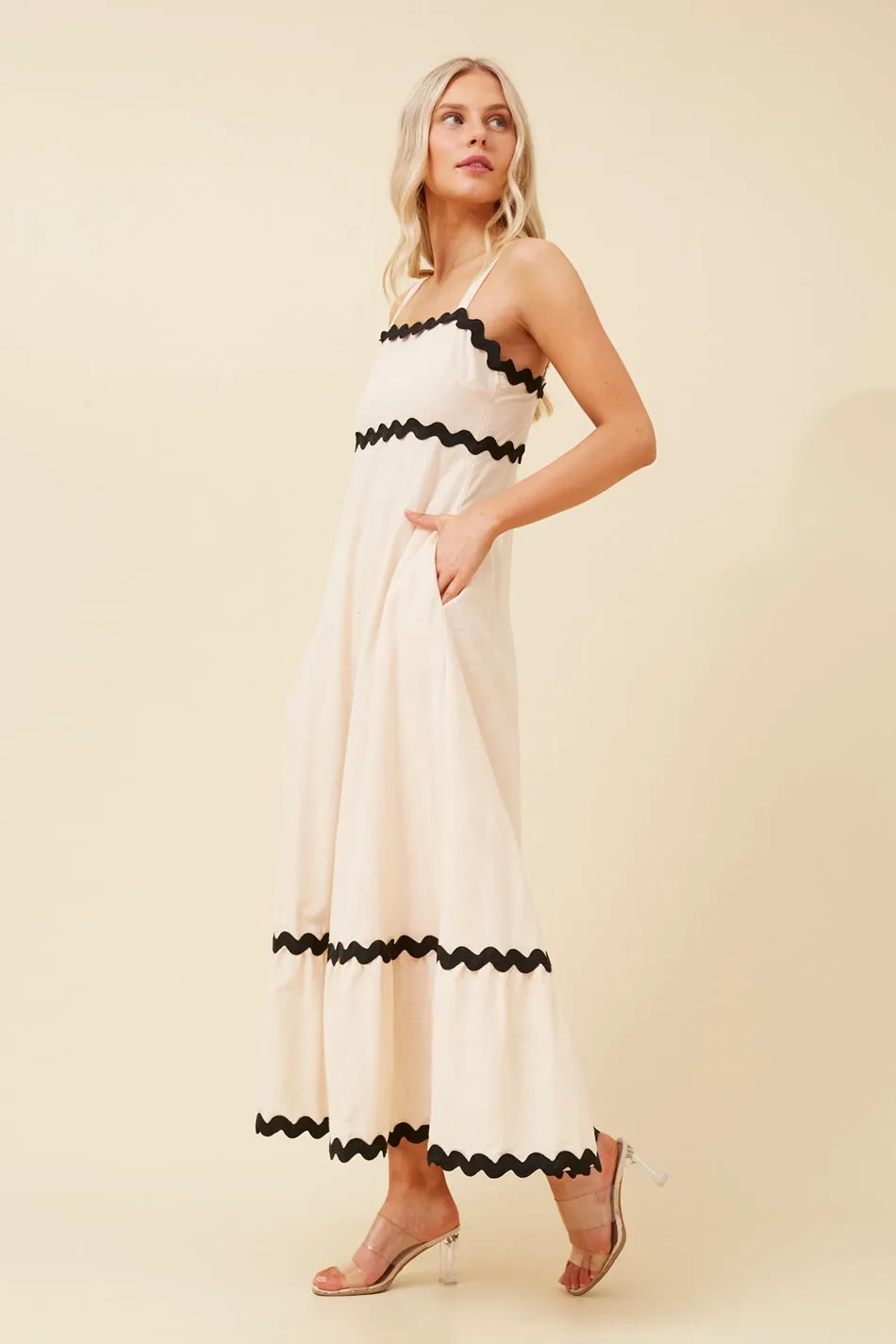 MAKENNA RIC RAC MAXI DRESS