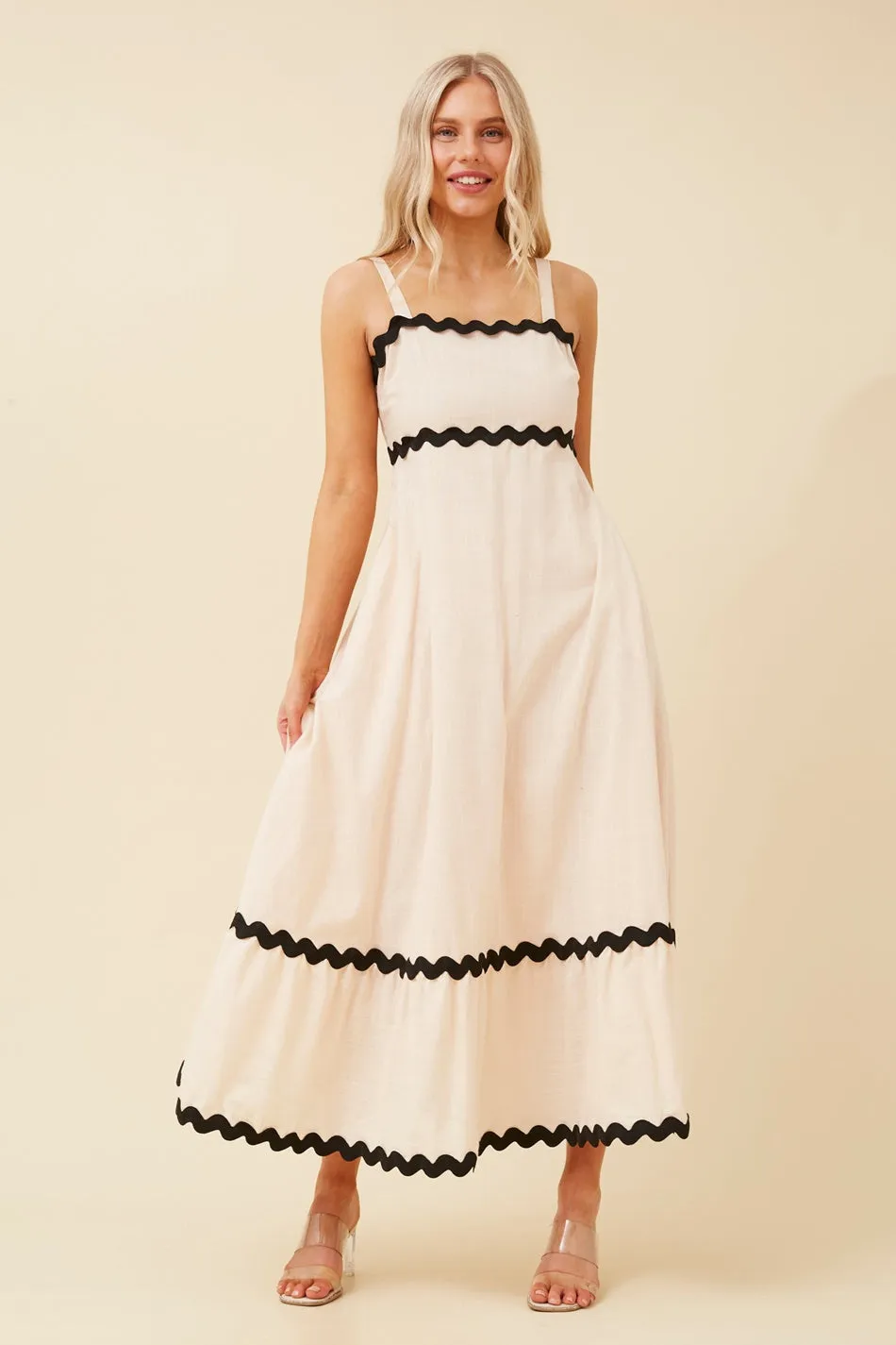 MAKENNA RIC RAC MAXI DRESS