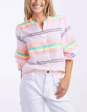 Malibu Blouse - Neon Stripe