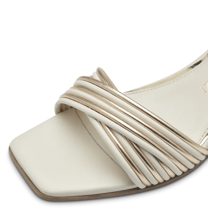 Marco Tozzi White and Gold Sandal