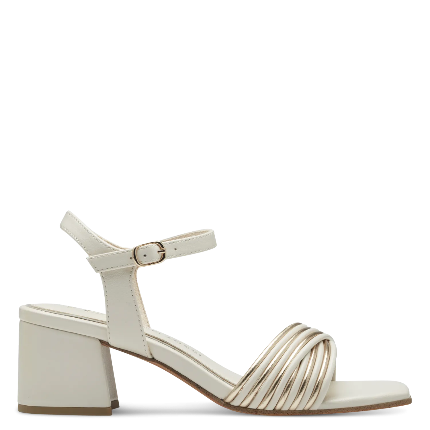 Marco Tozzi White and Gold Sandal