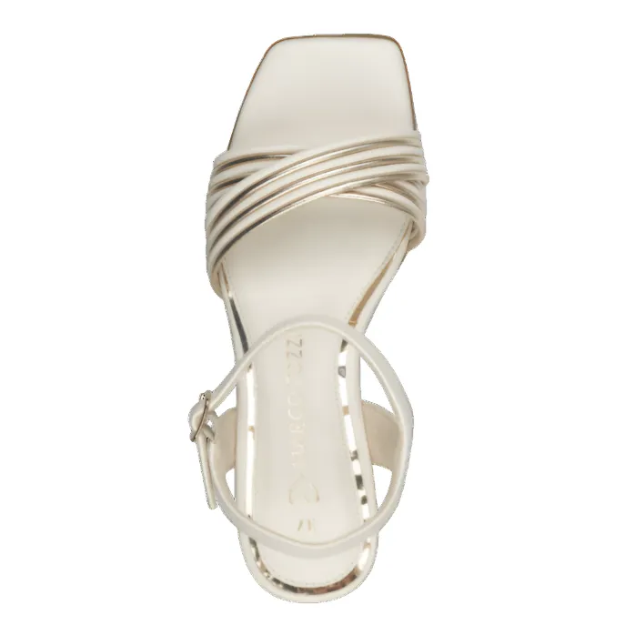 Marco Tozzi White and Gold Sandal