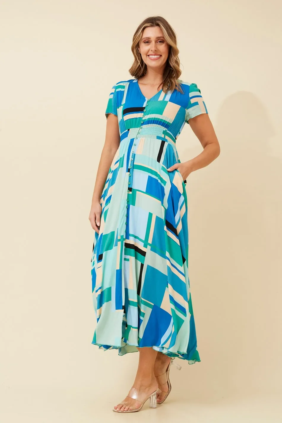 MEGAN ABSTRACT PRINT DRESS
