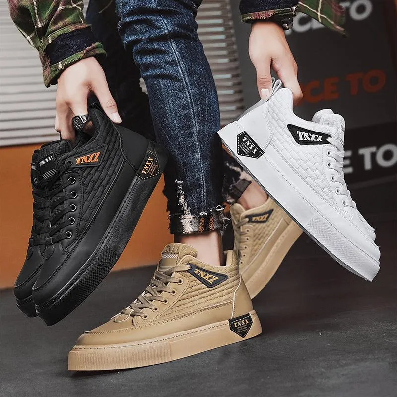 Men's new casual trendy leather sneakers