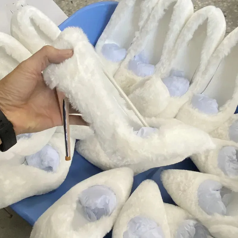 Plush Stiletto High Heels