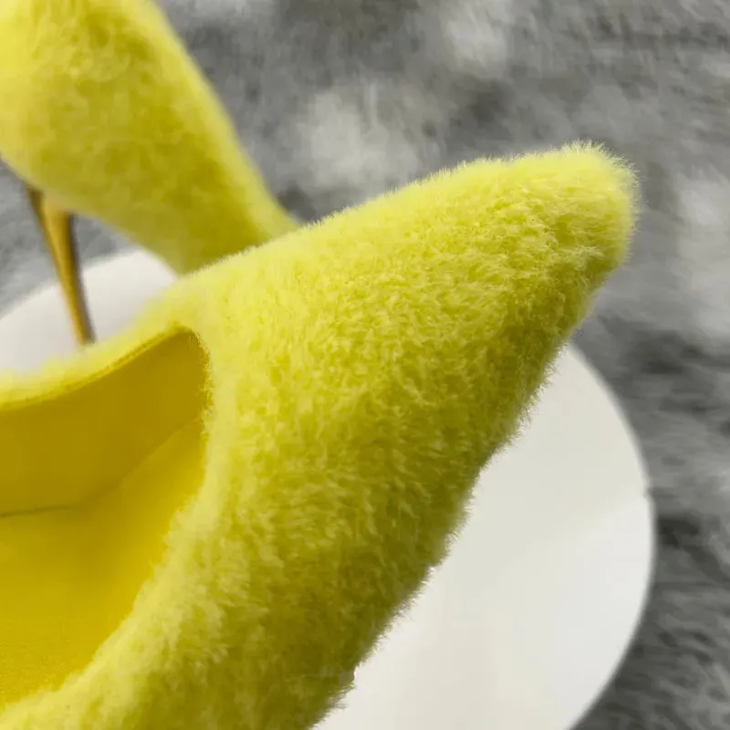 Plush Stiletto High Heels