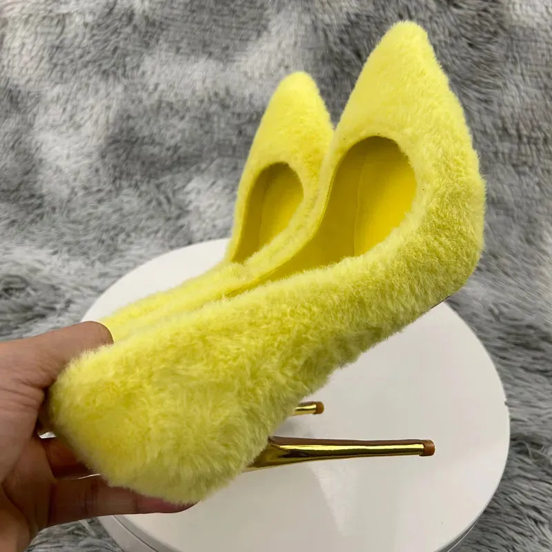 Plush Stiletto High Heels