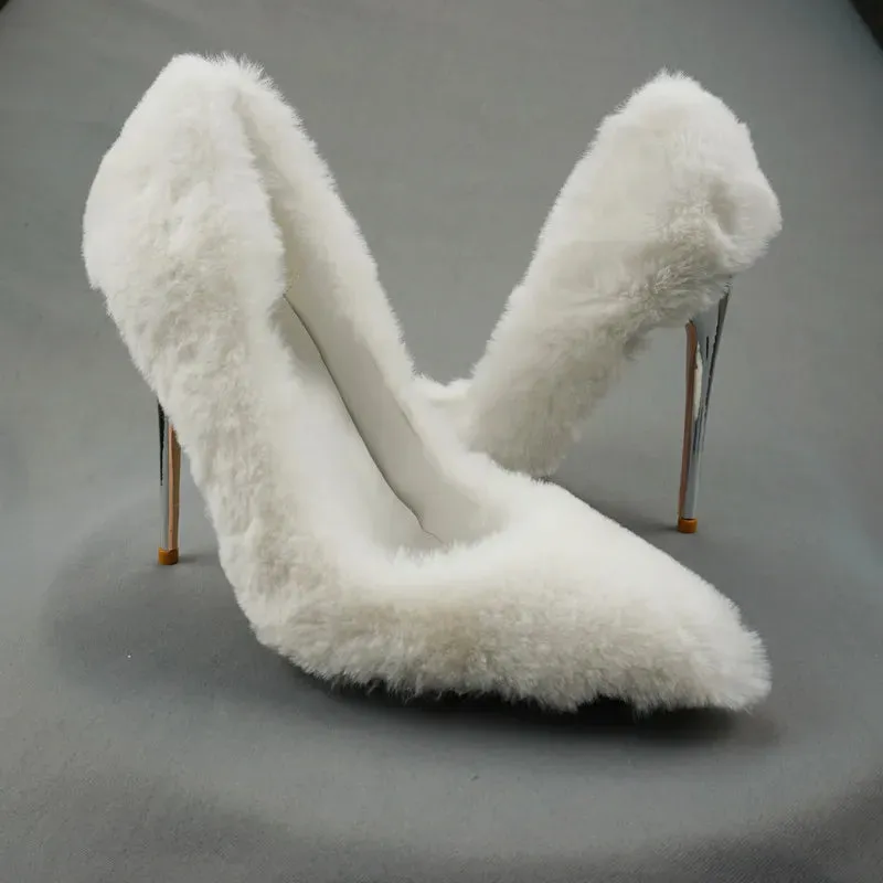 Plush Stiletto High Heels