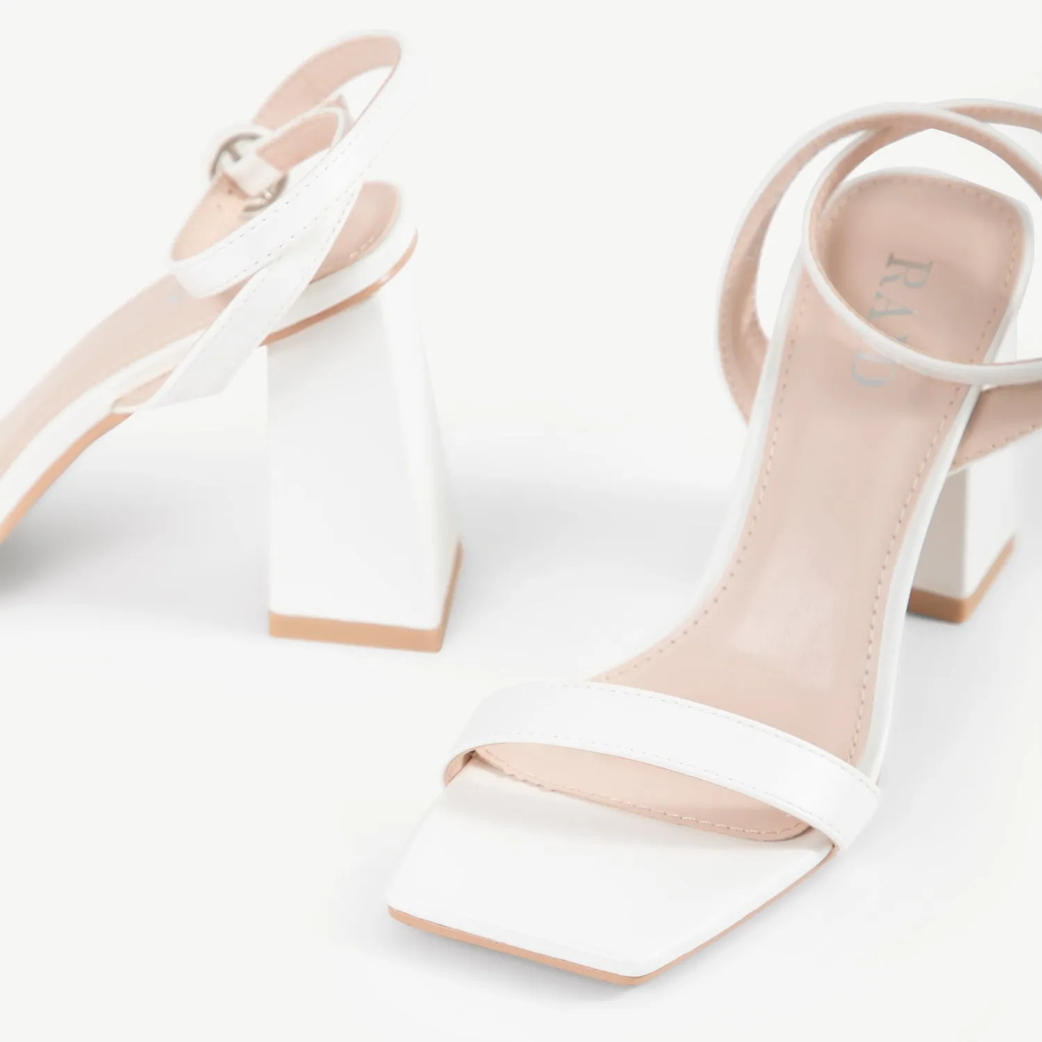 RAID Clair Block Heel In White