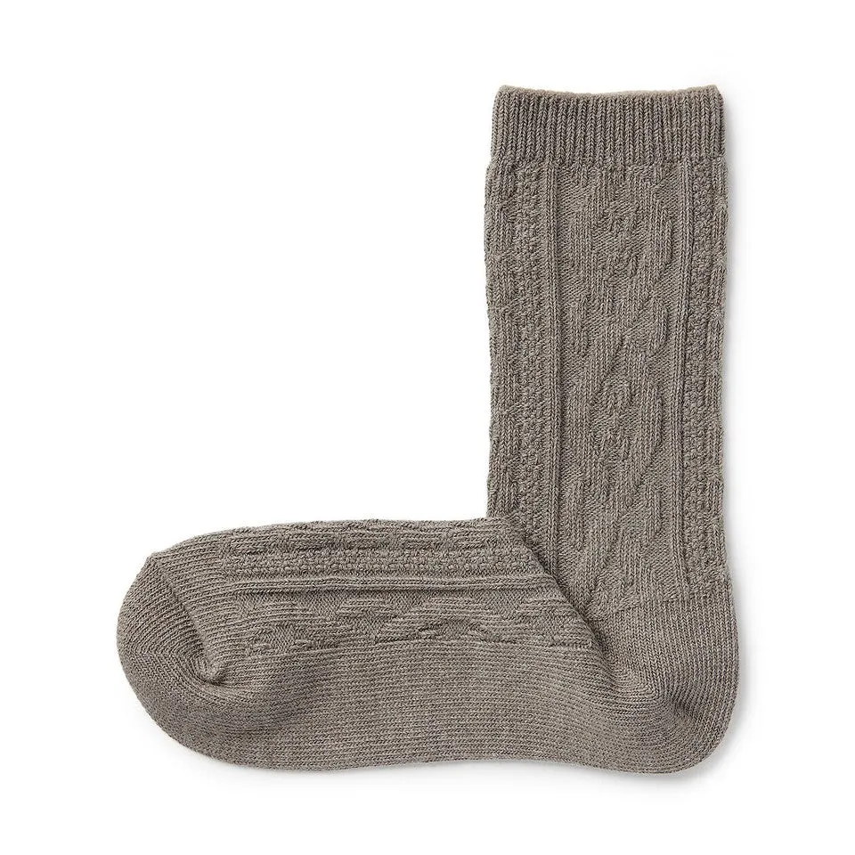 Right Angle Cable Knit Socks