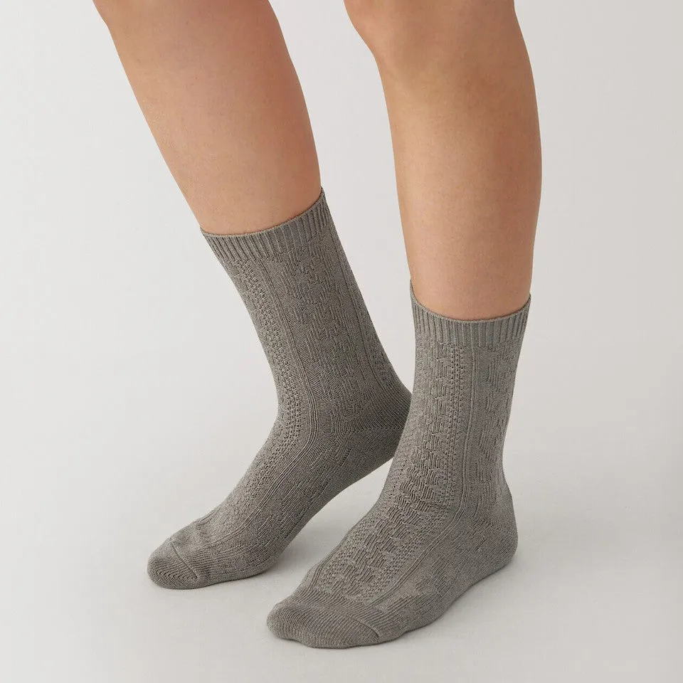 Right Angle Cable Knit Socks