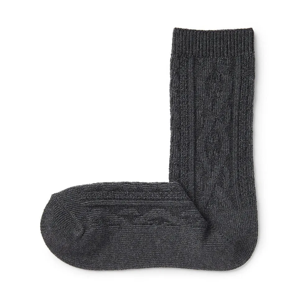 Right Angle Cable Knit Socks