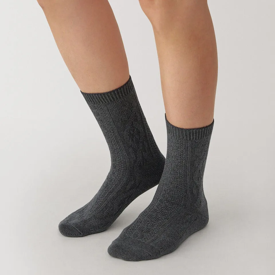 Right Angle Cable Knit Socks