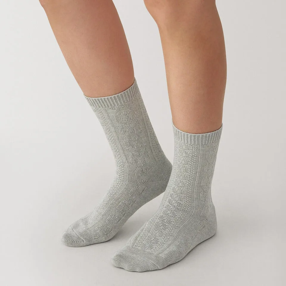 Right Angle Cable Knit Socks