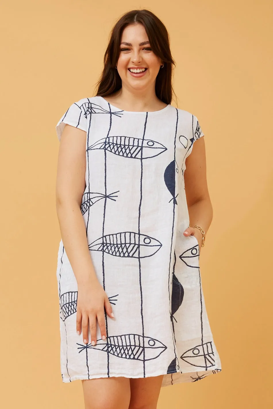 RIMINI LINEN SHIFT DRESS