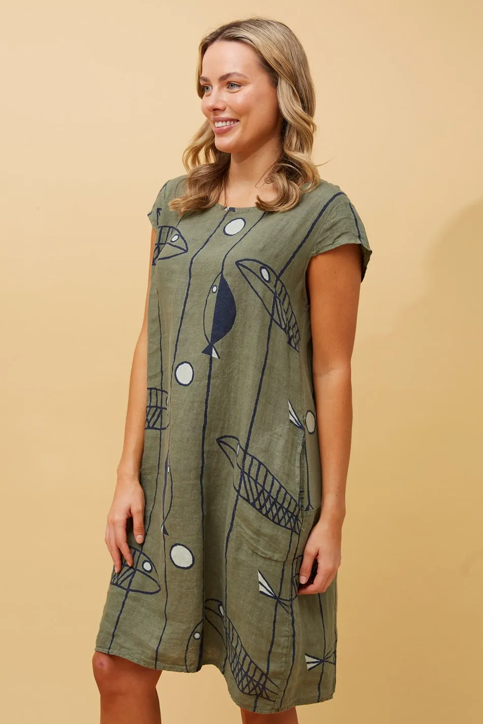 RIMINI LINEN SHIFT DRESS