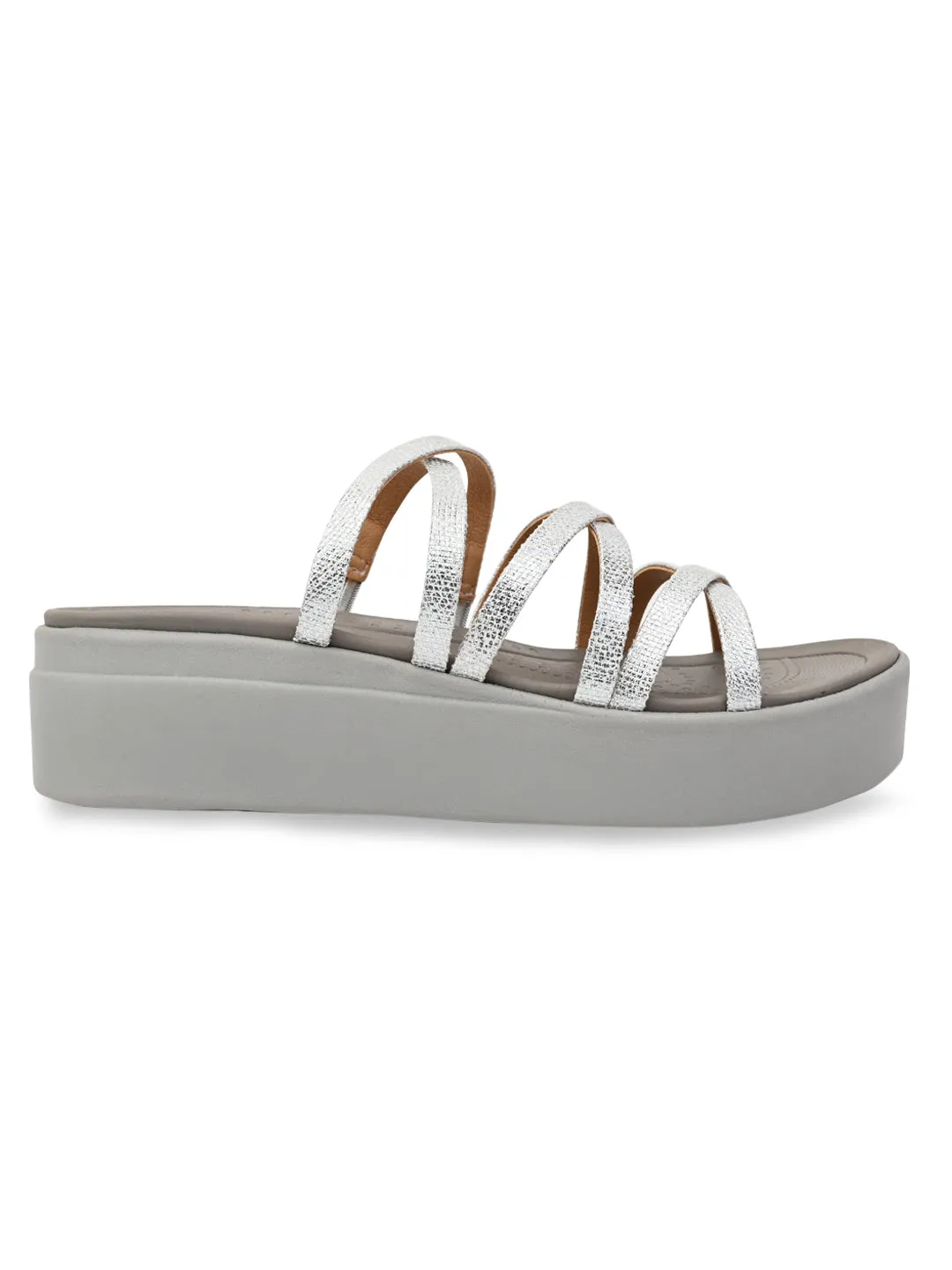 Rocia By Regal Silver Women Strappy Casual Wedges