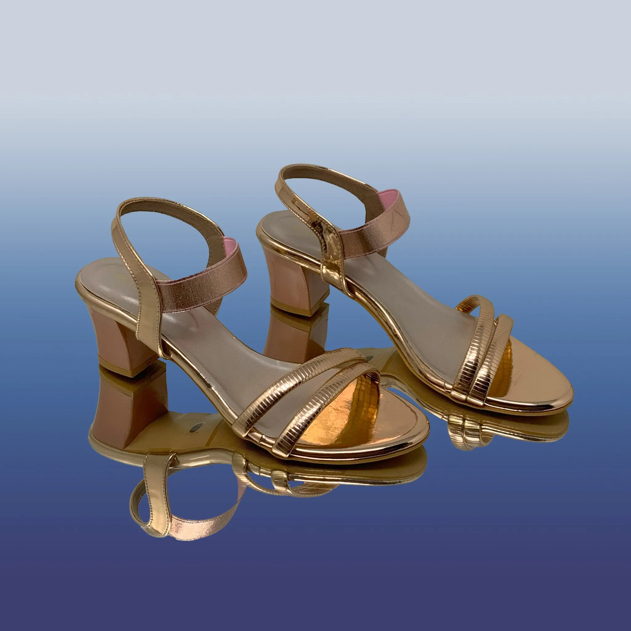 RoseGold Strappy Block Heels