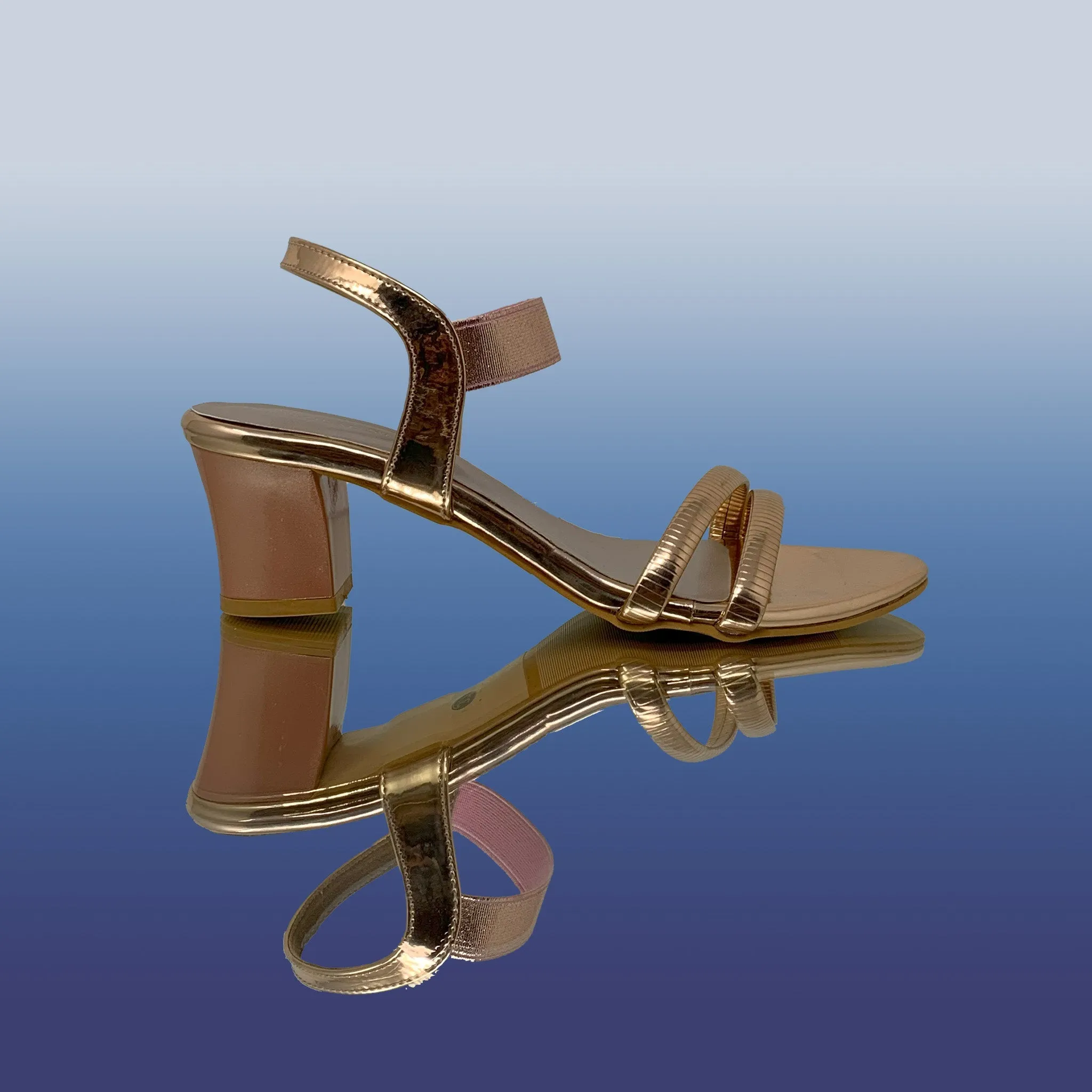 RoseGold Strappy Block Heels