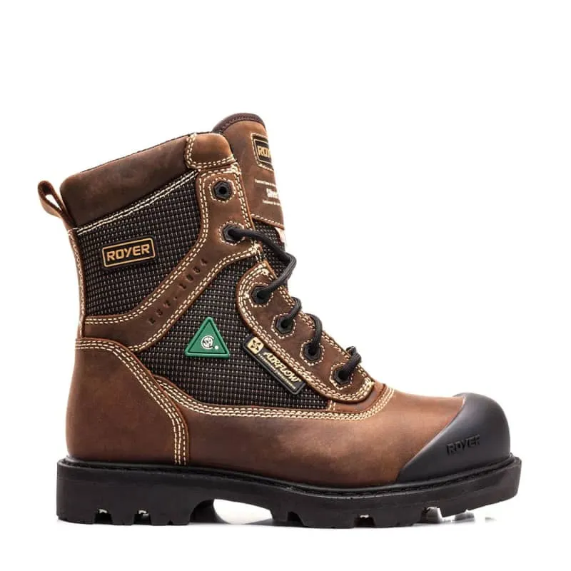 ROYER 8620FLX  FLX AIRFLOW WATERPROOF 8" SAFETY BOOTS - BROWN
