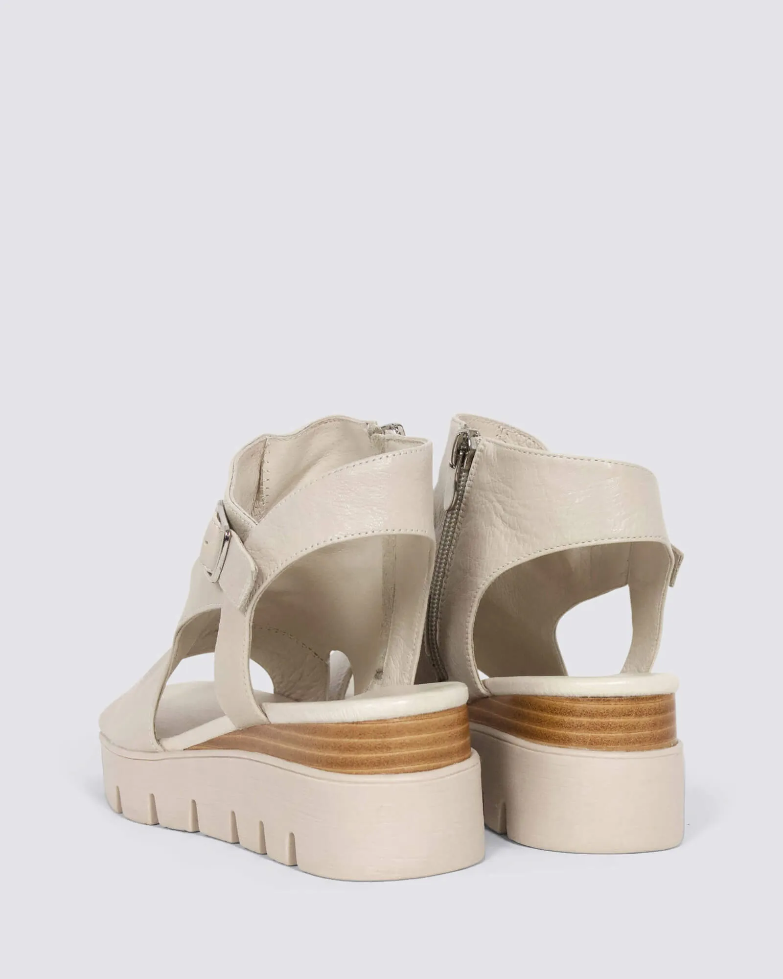 RUFUSS WEDGE SANDALS ALMOND LEATHER