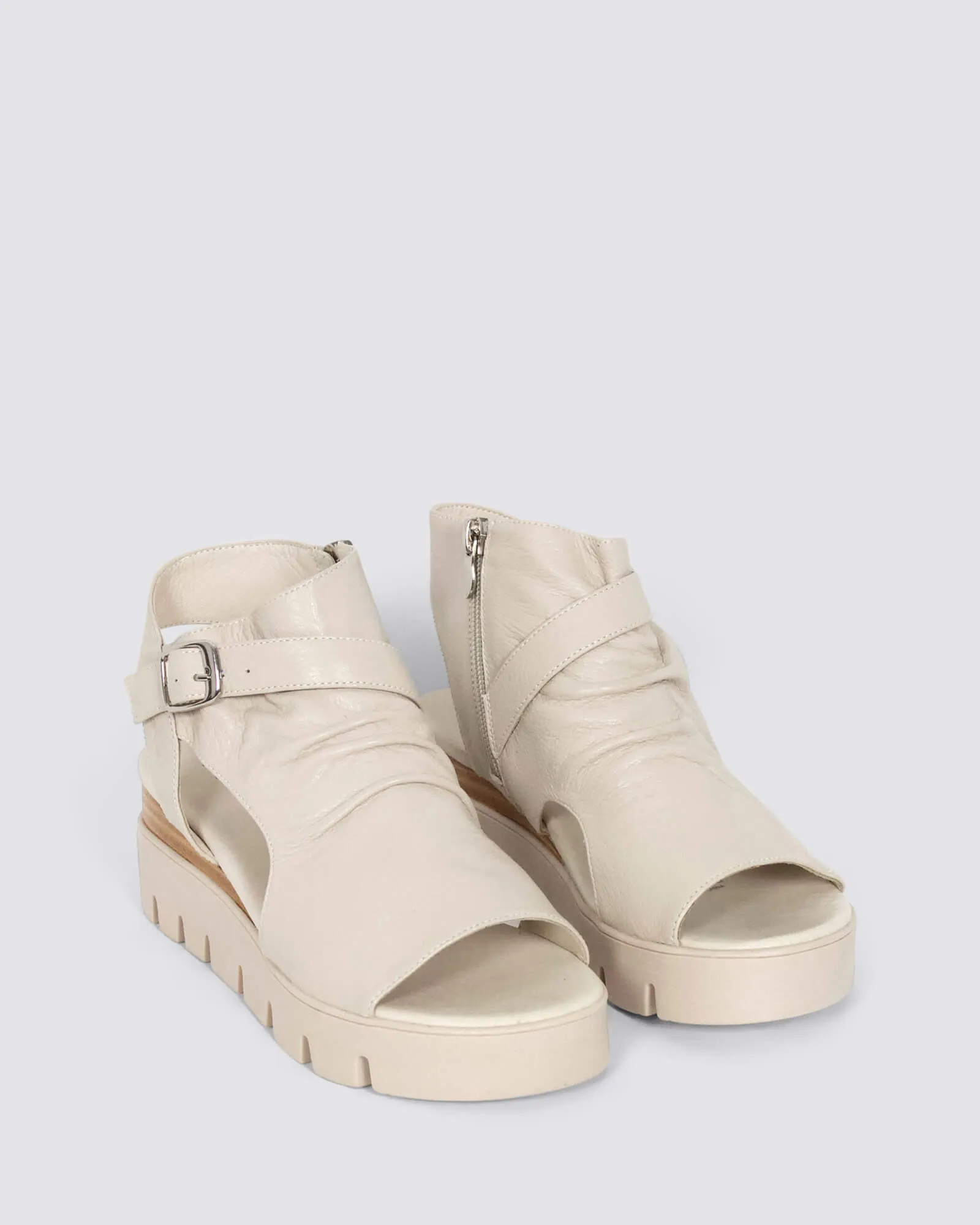 RUFUSS WEDGE SANDALS ALMOND LEATHER