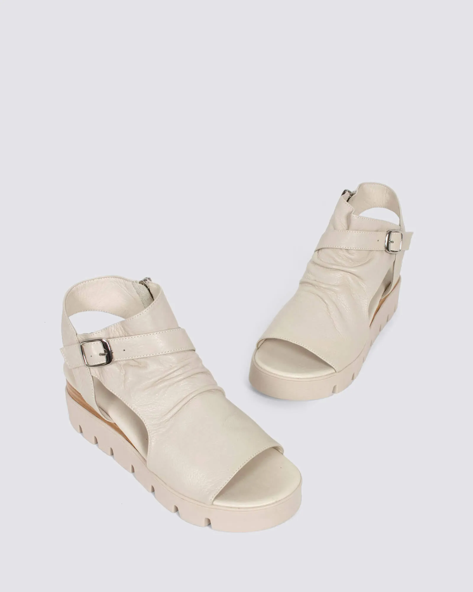 RUFUSS WEDGE SANDALS ALMOND LEATHER