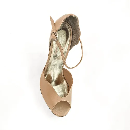 Scallop - Argentine Tango Leather Shoes (Suede Sole)