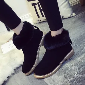 Scrub Faux Fur Warm Velvet Flat Ankle Snow Boots