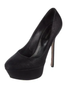 SERGIO ROSSI PLATFORM BLACK PUMPS SHOES LADIES