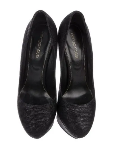 SERGIO ROSSI PLATFORM BLACK PUMPS SHOES LADIES