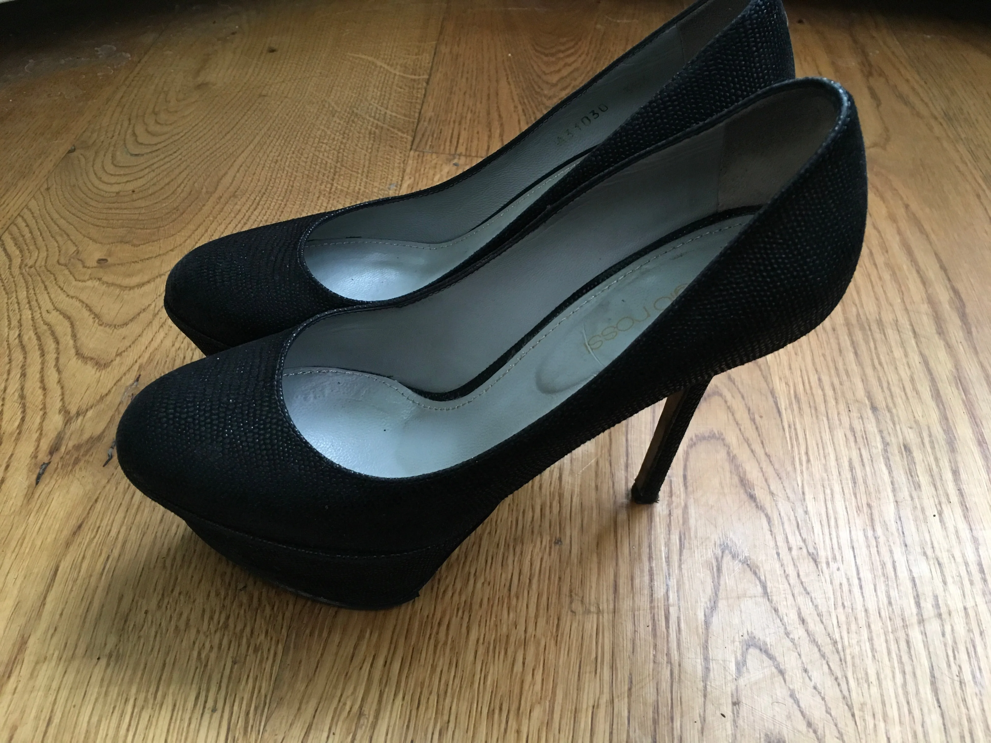 SERGIO ROSSI PLATFORM BLACK PUMPS SHOES LADIES