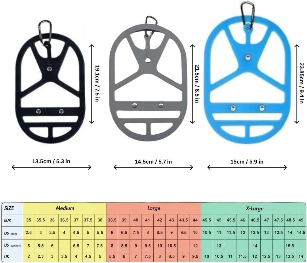 Shoe Holster For Backpack with Clip Hanger. Footwear Holder with Carabiner for Sneakers, Cleats, Bowling, Soccer, Basket, Football, Travel, Outdoors, Sports (Yellow Neon Glow In the Dark, L)