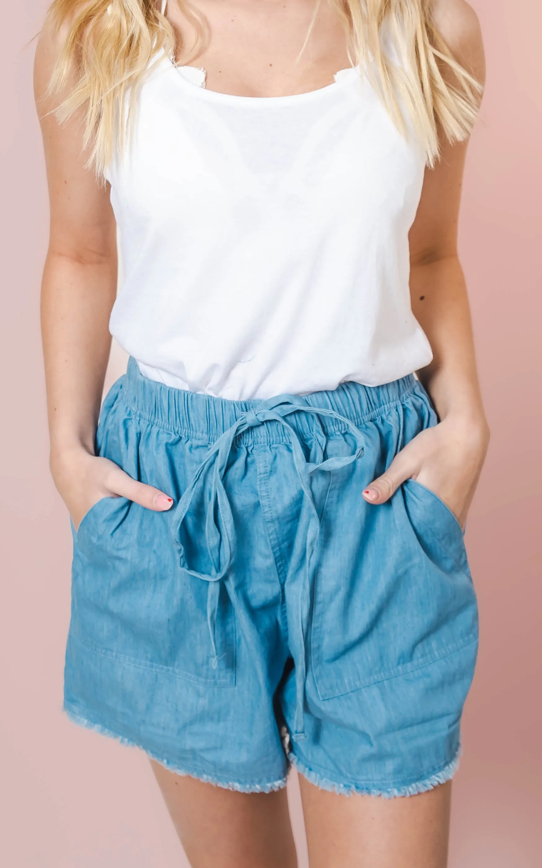 Sky Blue Light Weight Denim Shorts - Final Sale*