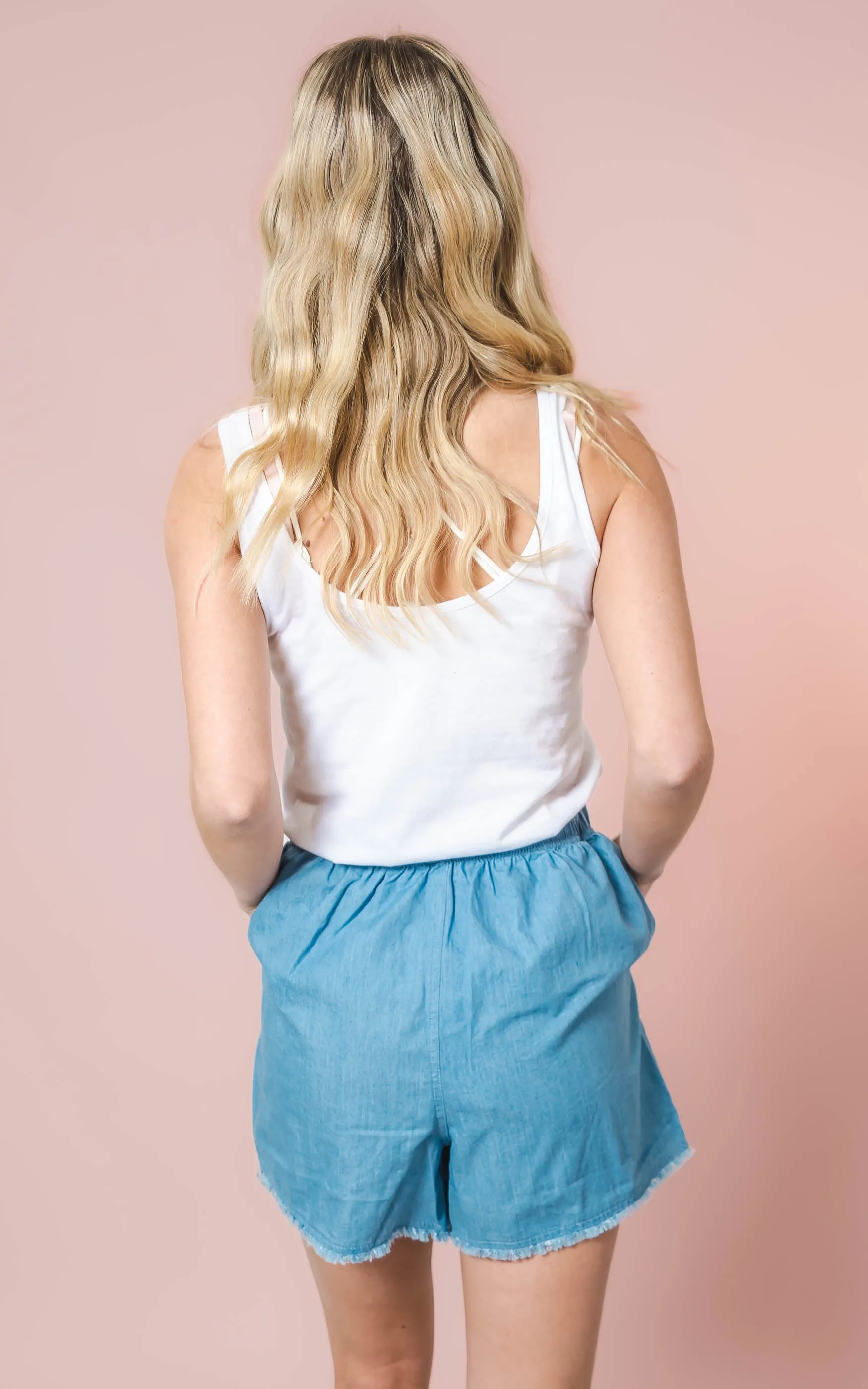 Sky Blue Light Weight Denim Shorts - Final Sale*