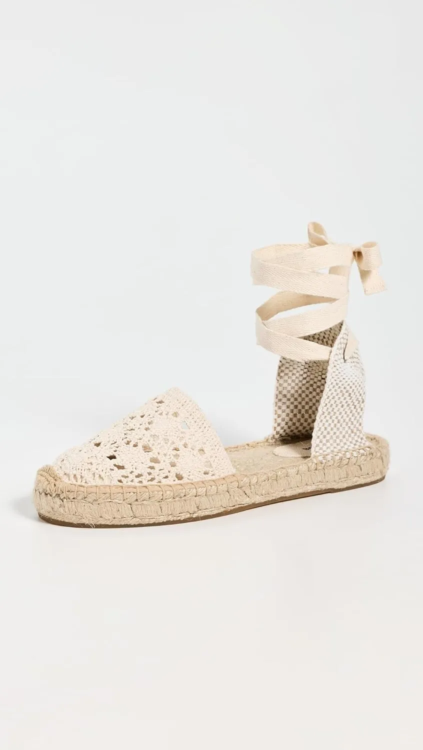 Soludos Women's The Lauren Lace Up Crochet Espadrilles