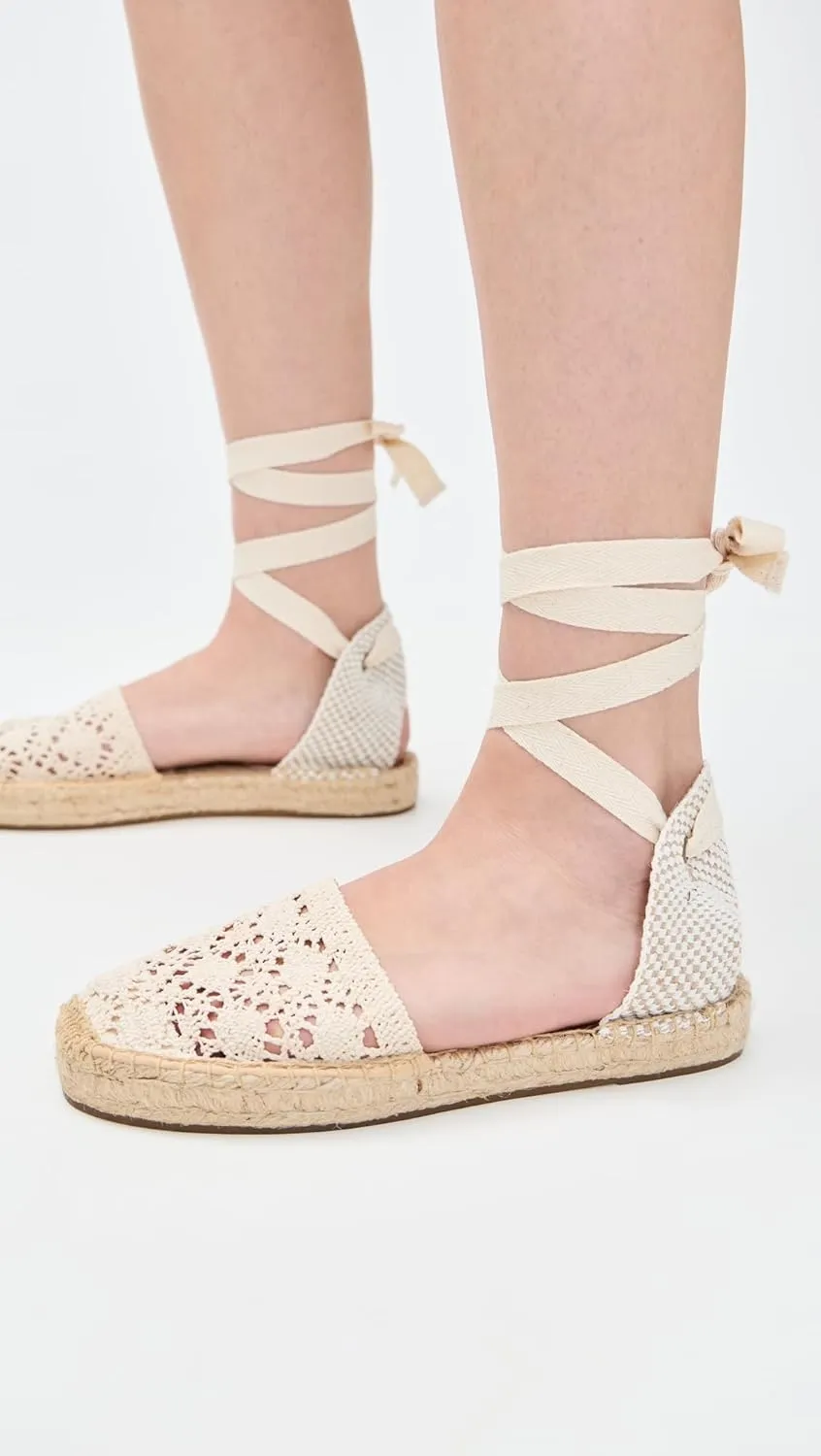 Soludos Women's The Lauren Lace Up Crochet Espadrilles