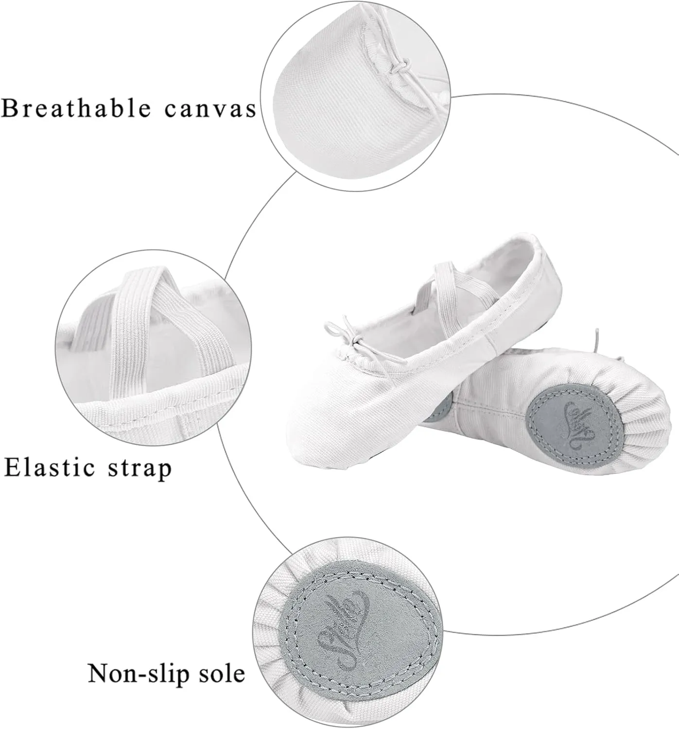 Stelle Canvas Ballet Shoes for Girls Dance Ballet Slippers Shoes(Toddler/Little/Big Kid/Women)