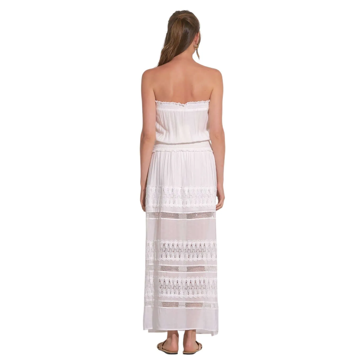 Strapless Crochet Lace Maxi Dress
