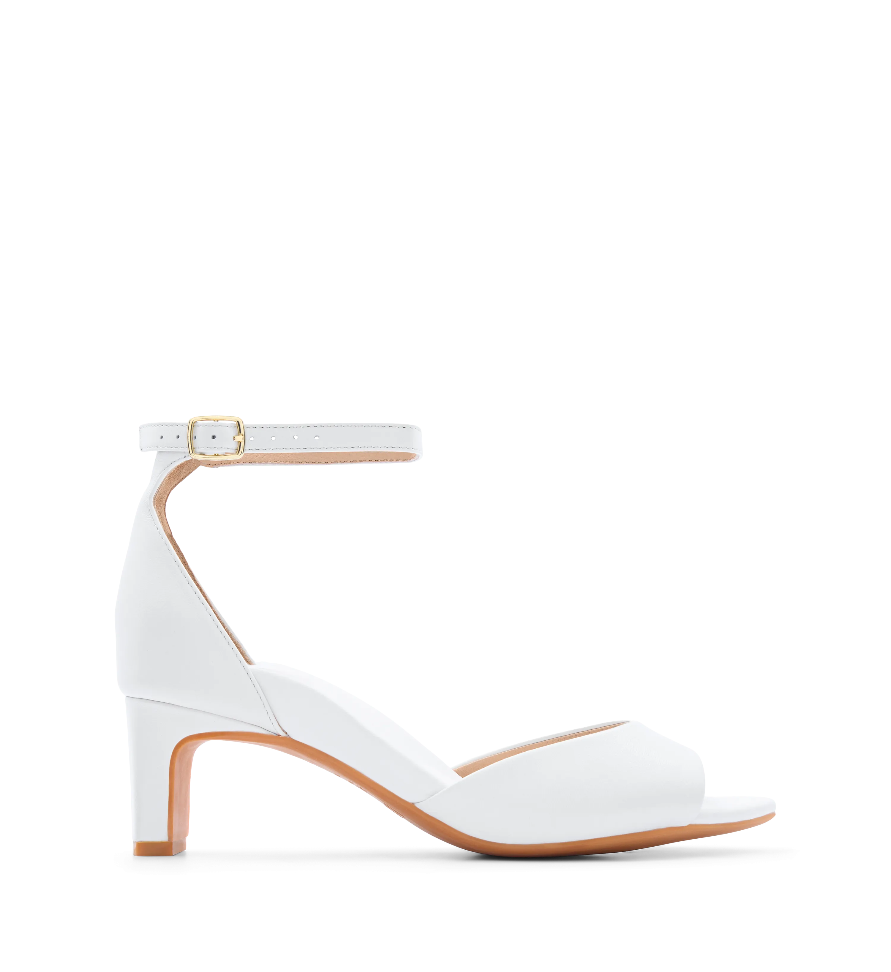 Sula Off White Leather Low Heels