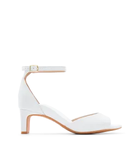Sula Off White Leather Low Heels