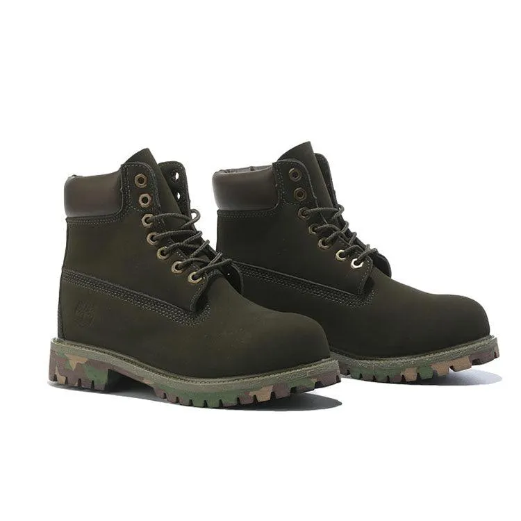 Timberland Icon 6 inch Premium With Camo Outsole Olive Green Waterproof Boots