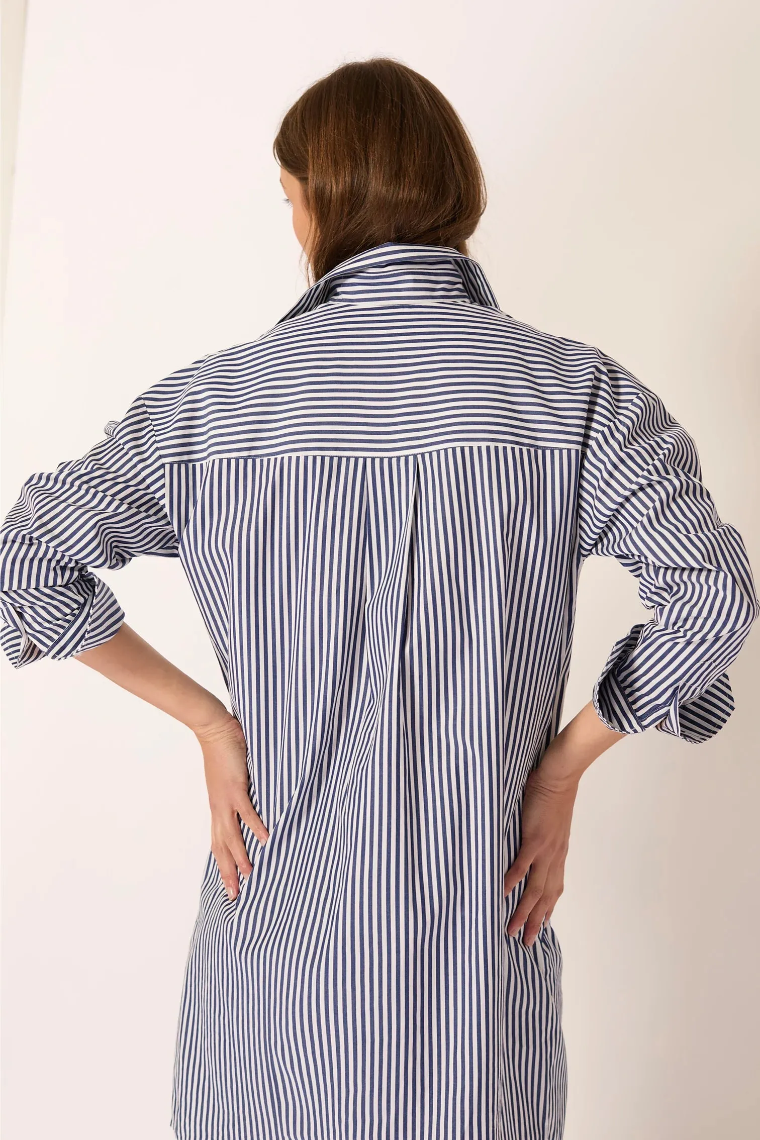 'T.Line' Stella Shirt Dress - Blue Stripe