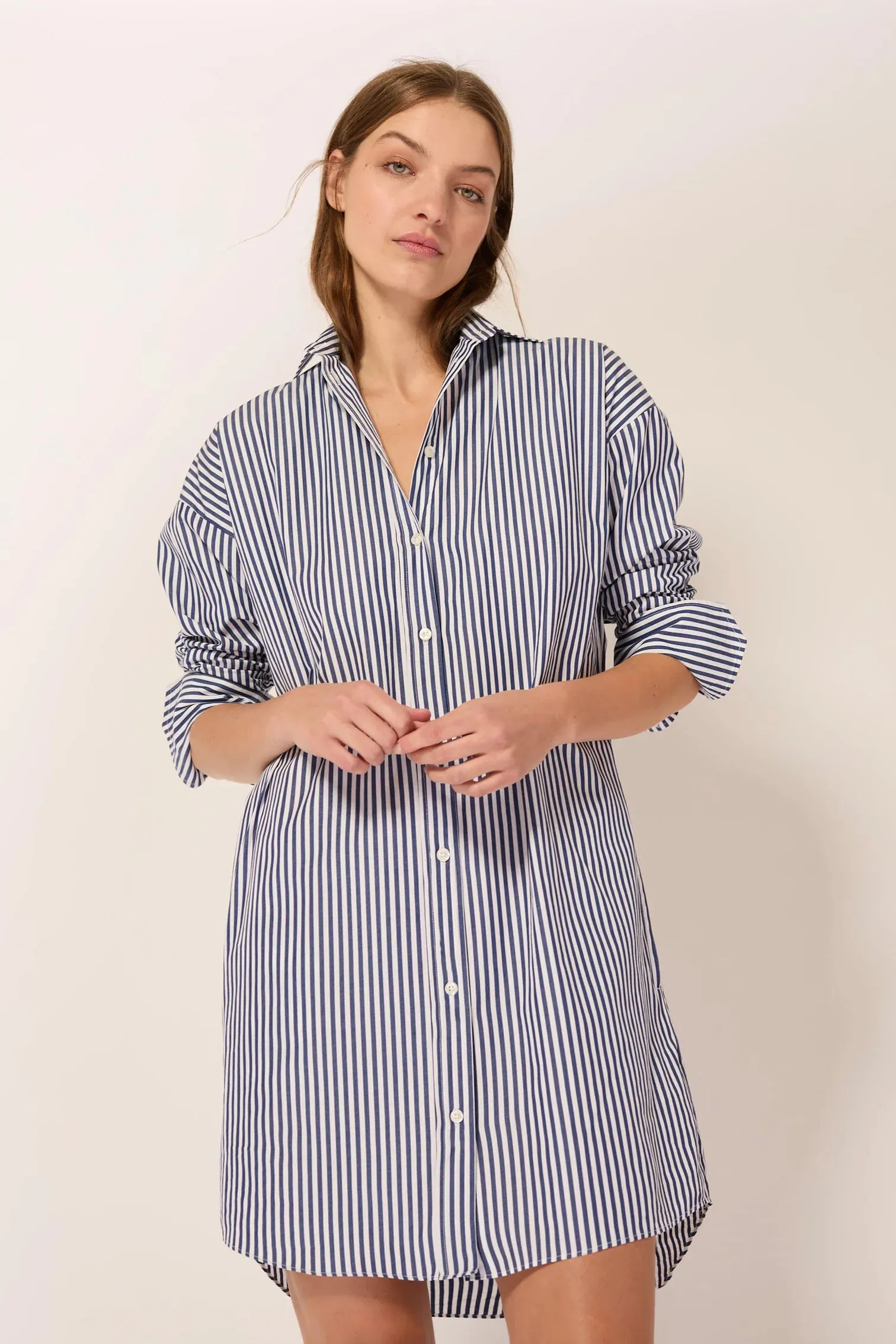 'T.Line' Stella Shirt Dress - Blue Stripe