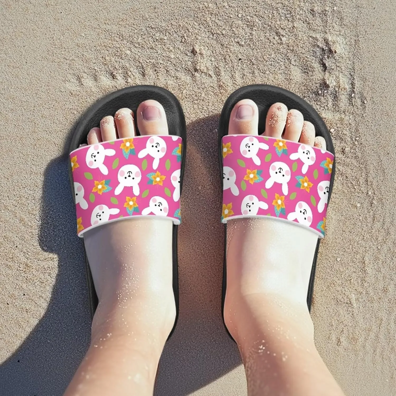 Toddler Slides Bathroom Thick Sole Pillow Slippers Summer Cloud Slides Quick Drying Athletic Slides Flat Shoes