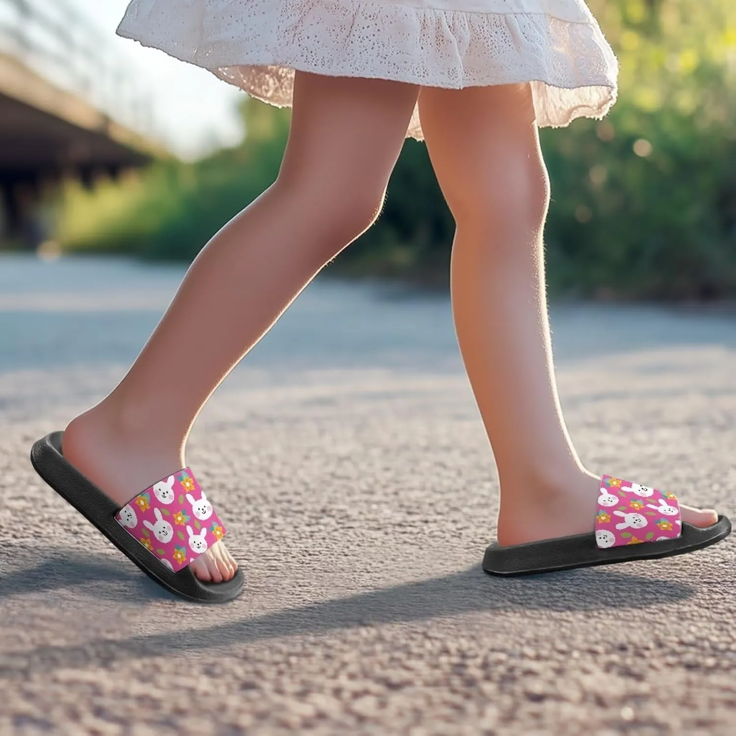 Toddler Slides Bathroom Thick Sole Pillow Slippers Summer Cloud Slides Quick Drying Athletic Slides Flat Shoes