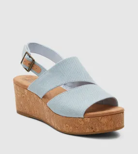TOM'S - CLAUDINE Open Toe Wedge Sandals