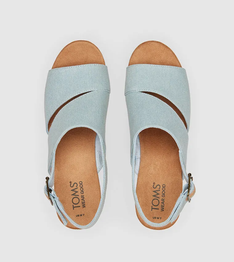 TOM'S - CLAUDINE Open Toe Wedge Sandals