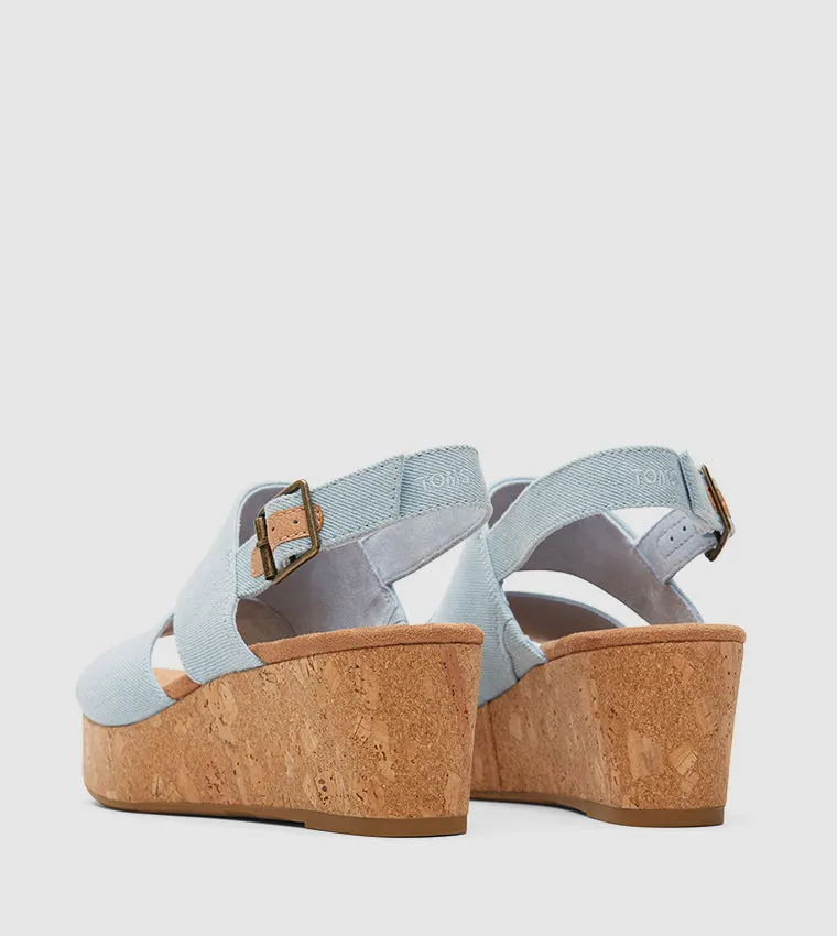 TOM'S - CLAUDINE Open Toe Wedge Sandals