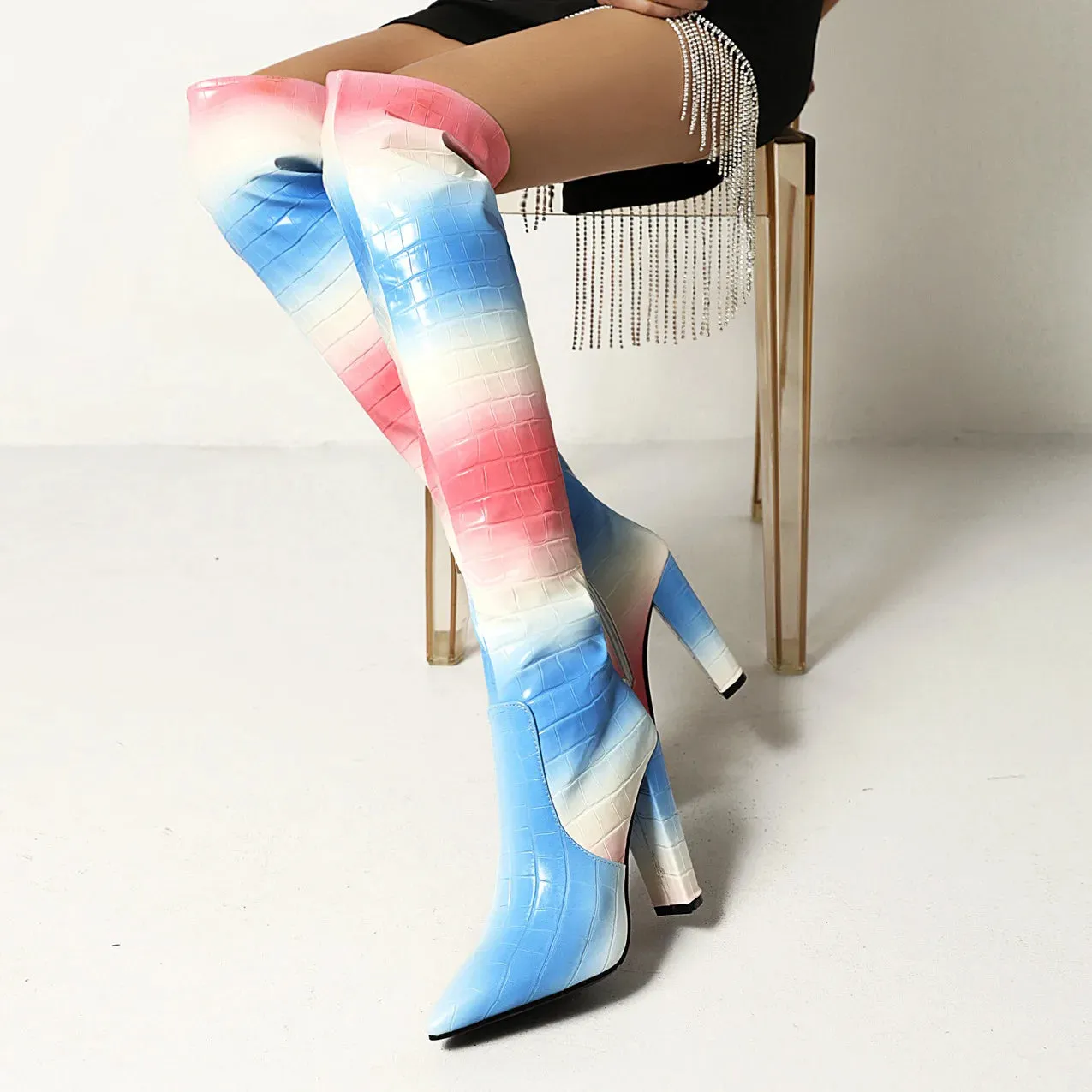 Trans Pride High Heel Boots